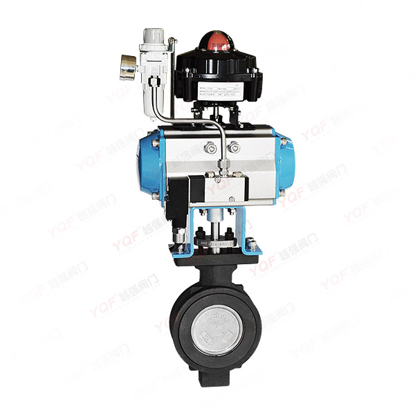 气动双偏心硬密封对夹蝶阀