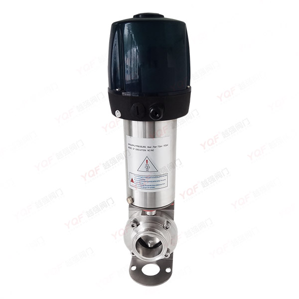 带回信器气动卫生级快装蝶阀