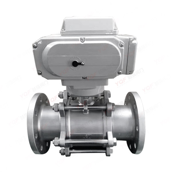 电动三片式法兰球阀