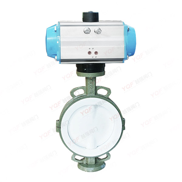 气动衬氟对夹蝶阀