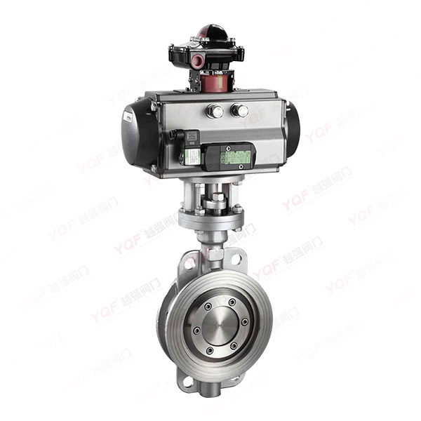 气动三偏心硬密封对夹蝶阀