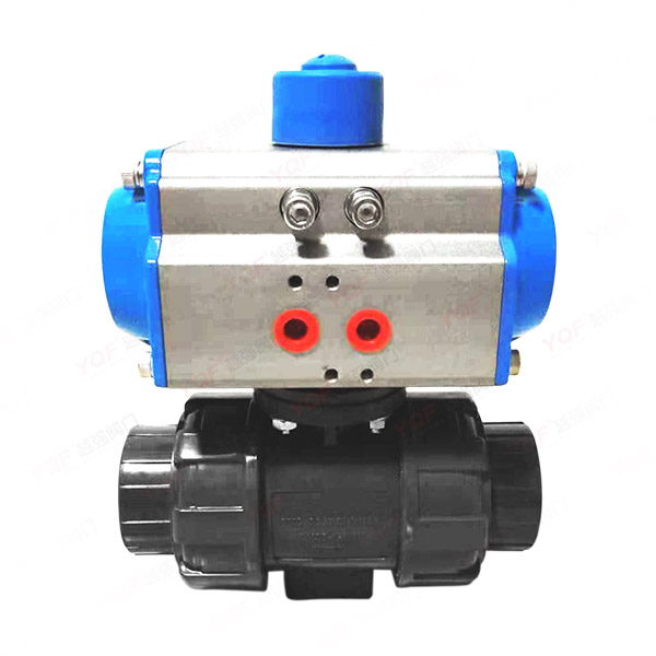 气动UPVC双由令球阀