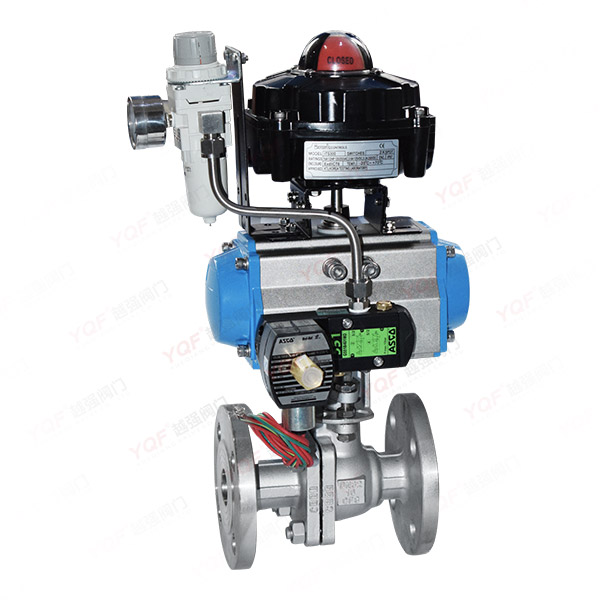 配防爆三联件气动法兰球阀