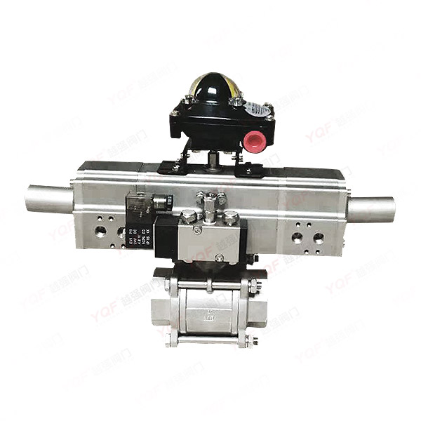 三段式气动螺纹球阀